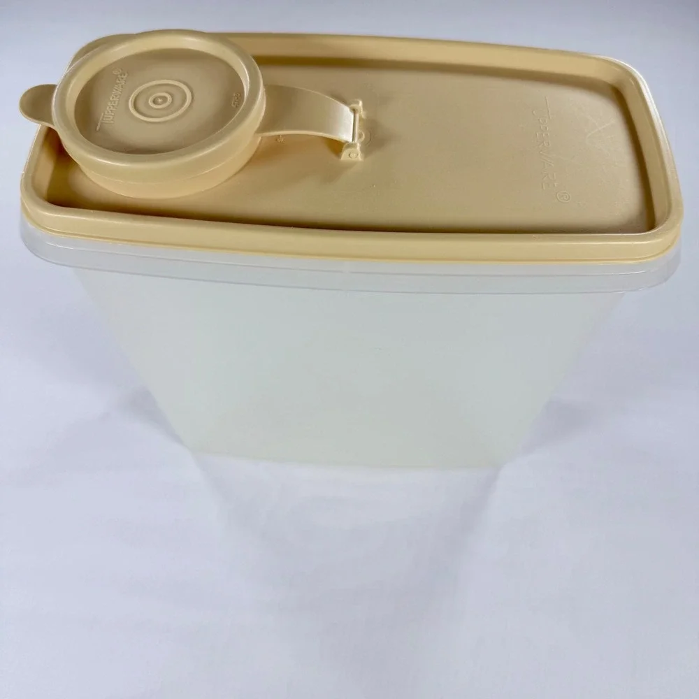 Vintage Tupperware Modular Mate Cereal Storer Harvest Gold Lid 469-5 470-6 USA
